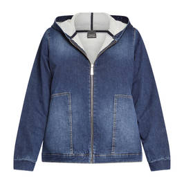Persona by Marina Rinaldi Hooded Zip-Up Denim Jacket  - Plus Size Collection