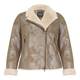 PERSONA PALE GOLD FAUX SHEARLING BIKER STYLE JACKET