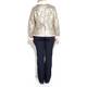 PERSONA PALE GOLD FAUX SHEARLING BIKER STYLE JACKET