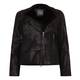 PERSONA BLACK FAUX SHEARLING BIKER JACKET