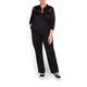 PERSONA BY MARINA RINALDI BLACK DRAWSTRING TROUSER LACE INSERT 