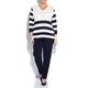 PERSONA navy and white striped knitted TUNIC