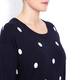 PERSONA navy spot front, stripe back, Knitted Tunic