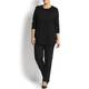 PERSONA black crepe and knit TUNIC