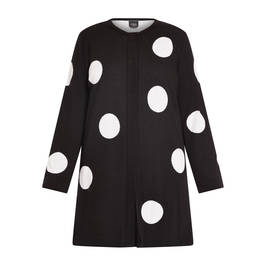 PERSONA BY MARINA RINALDI SPOTTED INTARSIA CARDIGAN BLACK - Plus Size Collection