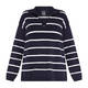 PERSONA BY MARINA RINALDI PURE COTTON SWEATER WHITE AND NAVY