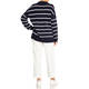 PERSONA BY MARINA RINALDI PURE COTTON SWEATER WHITE AND NAVY