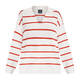 PERSONA BY MARINA RINALDI PURE COTTON SWEATER WHITE AND CORAL