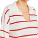 PERSONA BY MARINA RINALDI PURE COTTON SWEATER WHITE AND CORAL