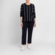 Persona by Marina Rinaldi Navy Striped Sweater 