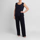 Persona by Marina Rinaldi Silk Acetate Vest Optional Sleeve Navy 