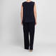 Persona by Marina Rinaldi Silk Acetate Vest Optional Sleeve Navy 