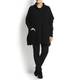 PERSONA ribbed knit black PONCHO