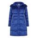 PERSONA VIOLET GLOSSY PUFFA COAT WITH FUR TRIM HOOD