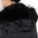 PERSONA BY MARINA RINALDI BLACK PUFFA COAT WITH FUR TRIM HOOD 