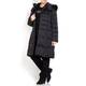 PERSONA BY MARINA RINALDI BLACK PUFFA COAT WITH FUR TRIM HOOD 