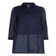 PERSONA BY MARINA RINALDI  PURE COTTON navy broderie anglais shirt with solid panel