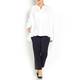 PERSONA BY MARINA RINALDI white pleated nehru collar SHIRT