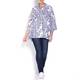 PERSONA BY MARINA RINALDI PURE COTTON PRINTED BLUE A LINE SHIRT 