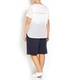 PERSONA BY MARINA RINALDI NAVY TAILORED COTTON STRETCH SHORTS 