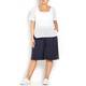 PERSONA BY MARINA RINALDI NAVY TAILORED COTTON STRETCH SHORTS 