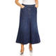 Persona By Marina Rinaldi Flared Denim Midi Skirt