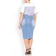 PERSONA BY MARINA RINALDI FADED BLUECOTTON DENIM PENCIL SKIRT 