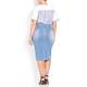 PERSONA BY MARINA RINALDI FADED BLUECOTTON DENIM PENCIL SKIRT 