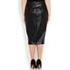 Persona by marina rinaldi Black Leather Look Pencil Skirt With Front Slit