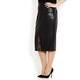 Persona by marina rinaldi Black Leather Look Pencil Skirt With Front Slit