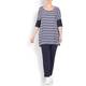 PERSONA BY MARINA RINALDI navy stripe front Tunic