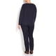 PERSONA BY MARINA RINALDI NAVY WOOL BLEND SWEATER