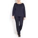 PERSONA BY MARINA RINALDI NAVY WOOL BLEND SWEATER