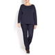 PERSONA BY MARINA RINALDI NAVY WOOL BLEND SWEATER