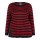 PERSONA BY MARINA RINALDI RED AND BLACK STRIPE SWEATER