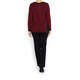 PERSONA BY MARINA RINALDI RED AND BLACK STRIPE SWEATER