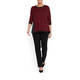 PERSONA BY MARINA RINALDI RED AND BLACK STRIPE SWEATER