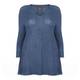 PERSONA BY MARINA RINALDI LONG V-NECK SWEATER BLUE
