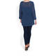 PERSONA BY MARINA RINALDI LONG V-NECK SWEATER BLUE