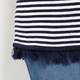PERSONA BY MARINA RINALDI navy narrow horizontal stripe SWEATER