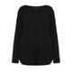 PERSONA long black sweater with ribbed details