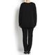 PERSONA long black sweater with ribbed details