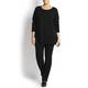 PERSONA long black sweater with ribbed details