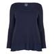 PERSONA FRENCH NAVY PLEATED HEM TUNIC SWEATER