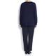 PERSONA FRENCH NAVY PLEATED HEM TUNIC SWEATER