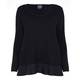 PERSONA BLACK PLEATED HEM TUNIC SWEATER