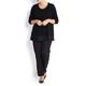 PERSONA BLACK PLEATED HEM TUNIC SWEATER