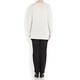 PERSONA ICE WHITE  DEEP V-NECK SWEATER WITH SPLIT SIDES