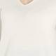 PERSONA ICE WHITE  DEEP V-NECK SWEATER WITH SPLIT SIDES