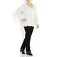 PERSONA ICE WHITE  DEEP V-NECK SWEATER WITH SPLIT SIDES